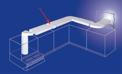 Verlegebesipiel Flachkanal 100, ISOflexa® Rohr mit Verbinder